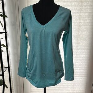 Ideology Fitted Long Sleeve Blouse Blue/Green